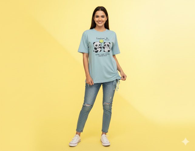 Ladies Drop Shoulder T- Shirt Premium Quality