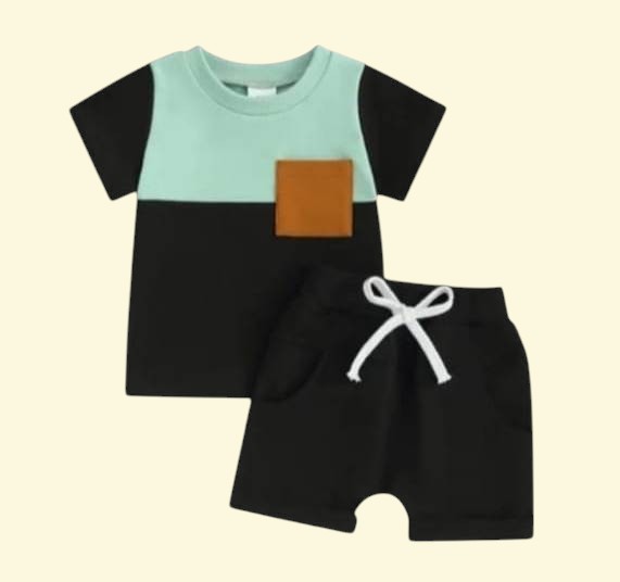 Baby Kids Girls/Boys T-Shirt Set-Blacjk Akashi -1