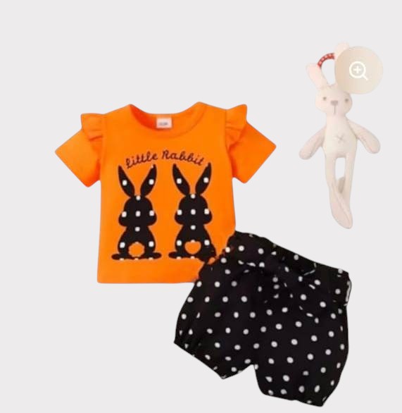 Baby Kids Girls/Boy T-Shirt Set-Girls Orange Dress